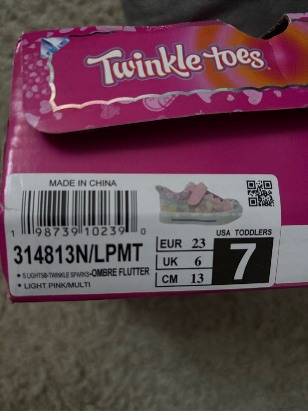 Skechers Kids Twinkle Toes Light-Up Sneakers in Pink, Purple, Mint - Picture 2 of 2
